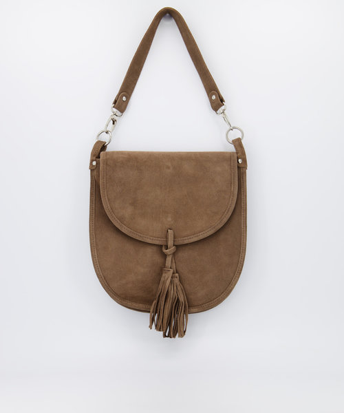 Meghan - Suede - Crossbody bags - Taupe - 24 - Gold