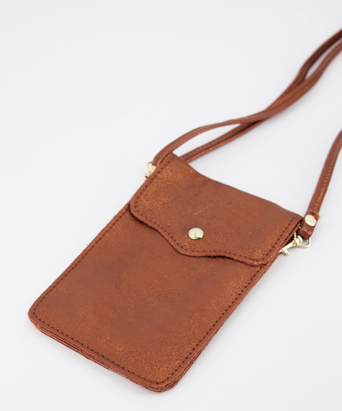 Pona - Metallic - Crossbody bags - Brown - Koper - Gold