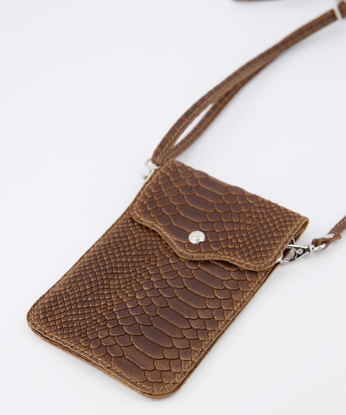 Pona - Snake - Crossbody bags - Taupe - 24 - Gold