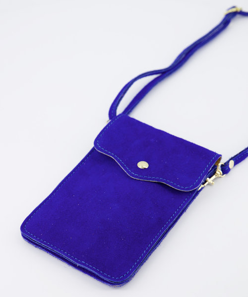 Pona - Suede - Crossbody bags - Blue - 19 - Gold