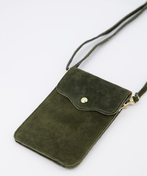 Pona - Suede - Crossbody bags - Green - 49 - Gold