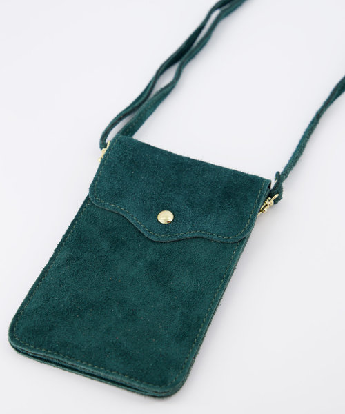 Pona - Suede - Crossbody bags - Petrol - 26 - Gold