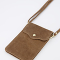 Pona - Suede - Crossbodytassen - Taupe - 24 - Goudkleurig