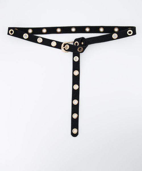 Avery - Suede - Belts with buckles - Black - 23 - Gold