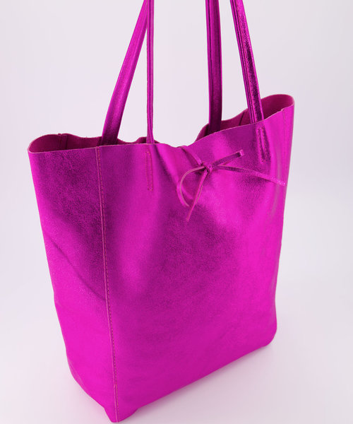 Mia - Metallic - Schoudertassen - Roze - Fuchsia 538 -