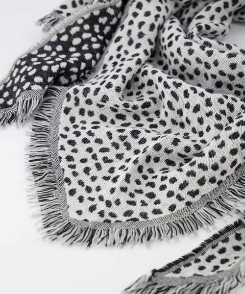 Cheryl - Cheetah - Scarves - Black - Zwart/Wit -