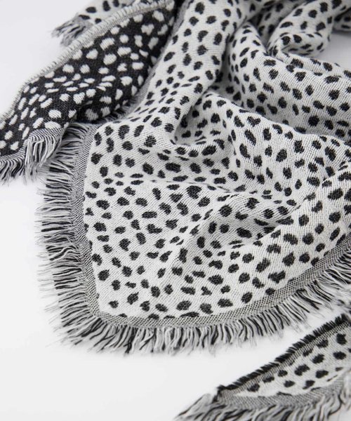 Cheryl - Cheetah - Sjaals - Zwart - Zwart/Wit -