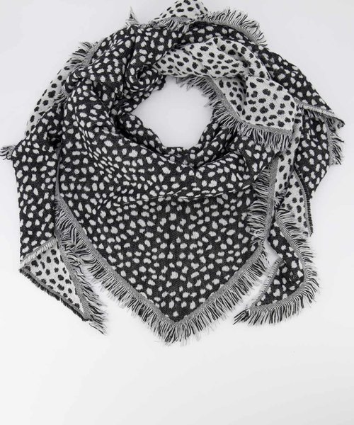 Cheryl - Cheetah - Scarves - Black - Zwart/Wit -