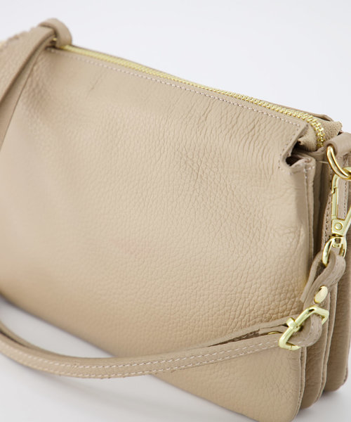 Cameron - Classic Grain - Crossbodytassen - Taupe - D05 - Goudkleurig