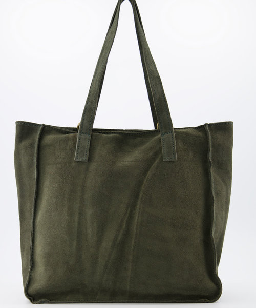 Cleo - Suede - Handtassen - Groen - 49 - Bronskleurig