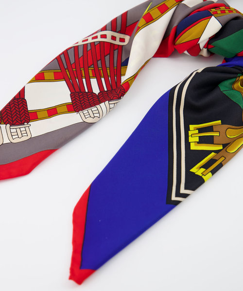 Hermien Zijde Sjaal -  - Scarves - Blue/Green -  -