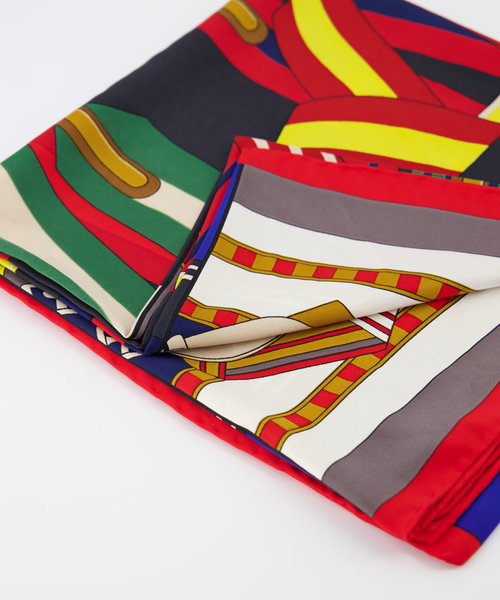 Hermien Zijde Sjaal -  - Scarves - Blue/Green -  -
