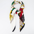 Hermien Zijde Sjaal -  - Scarves - Red/Green -  -