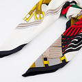 Hermien Zijde Sjaal -  - Scarves - Red/Green -  -