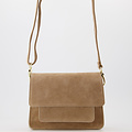 Fenna - Suede - Crossbodytassen - Beige - Zand 04 - Goudkleurig