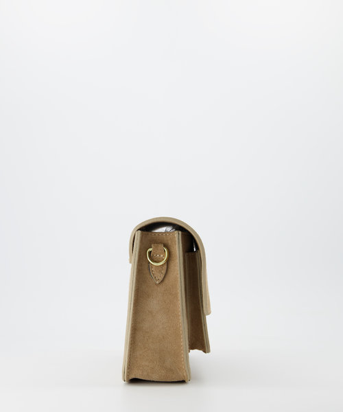 Fenna - Suede - Crossbodytassen - Beige - Zand 04 - Goudkleurig