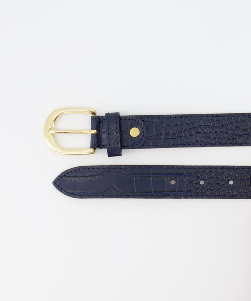 Suus - Croco - Belts with buckles - Blue - C26 - Goudkleurig