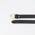 Ava - 3 cm - Croco - Belts with buckles - Black -  - Gold