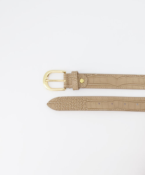 Suus - Croco - Belts with buckles - Taupe -  - Goudkleurig