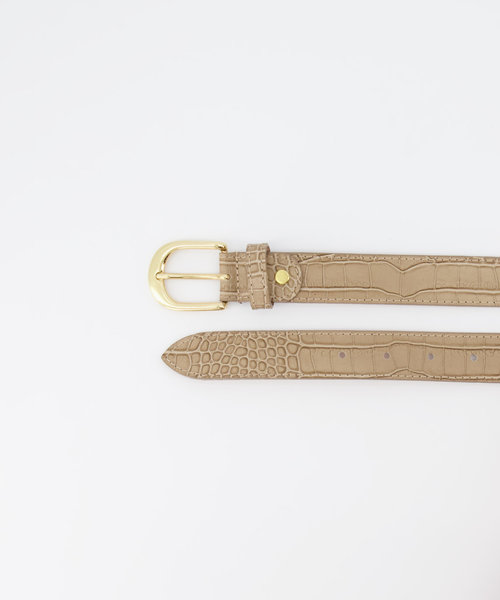 Suus - Croco - Riemen met gesp - Taupe -  - Goudkleurig