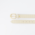 Ava - 3 cm - Croco - Belts with buckles - Beige -  - Gold