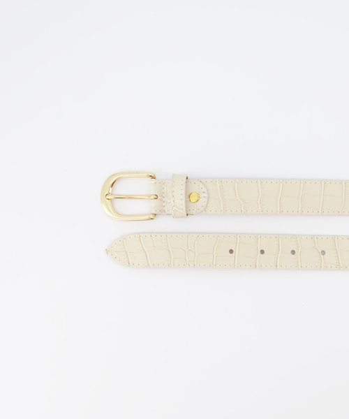 Suus - Croco - Belts with buckles - Ecru -  - Goudkleurig