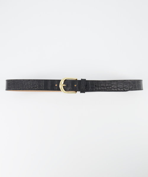 Suus - Croco - Belts with buckles - Black -  - Goudkleurig