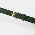 Ava - 3 cm - Croco - Belts with buckles - Green -  - Gold