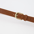 Suus - Croco - Belts with buckles - Cognac -  - Goudkleurig