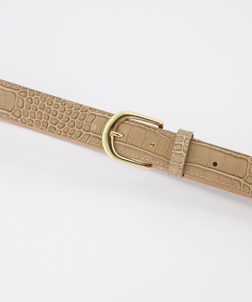 Suus - Croco - Belts with buckles - Taupe -  - Goudkleurig