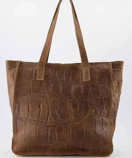 Cleo - Croco - Hand bags - Taupe - 24 - Bronze