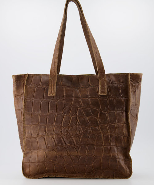 Cleo - Croco - Hand bags - Taupe - 24 - Bronze