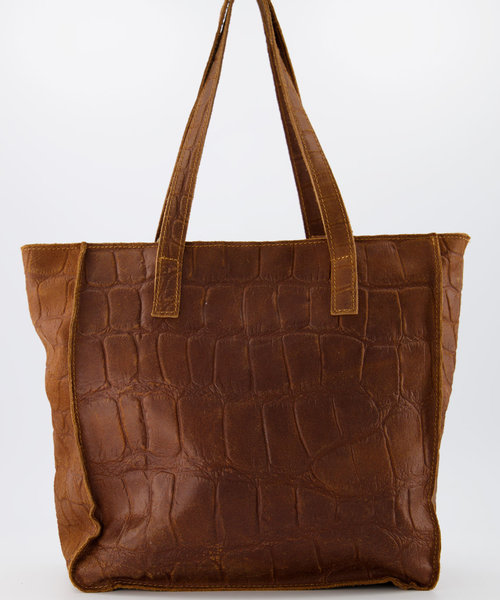 Cleo - Croco - Hand bags - Brown - 6 - Bronze