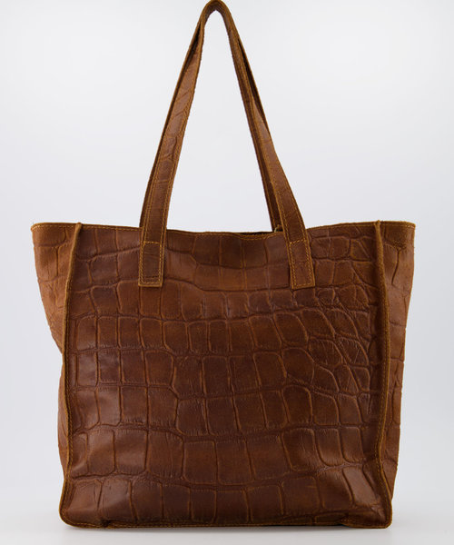 Cleo - Croco - Hand bags - Brown - 6 - Bronze