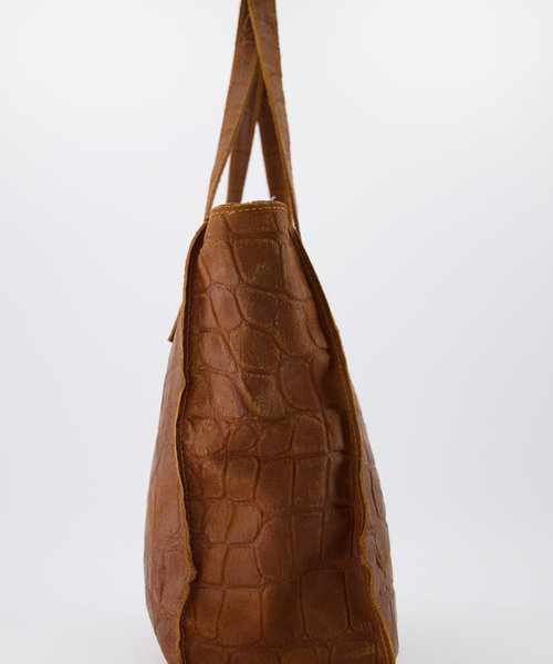 Cleo - Croco - Hand bags - Brown - 6 - Bronze