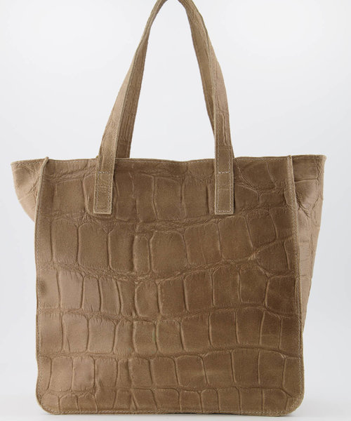 Cleo - Croco - Hand bags - Beige - 4 - Bronze