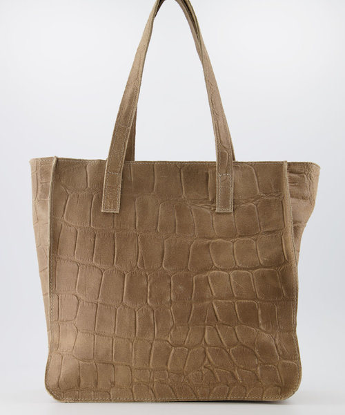 Cleo - Croco - Hand bags - Beige - 4 - Bronze