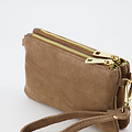 Menna - Suede - Crossbody bags - Taupe - 24 - Gold