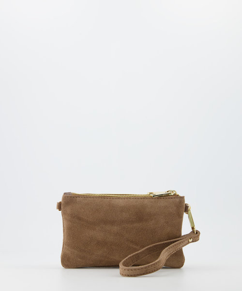 Menna - Suede - Crossbody bags - Taupe - 24 - Gold