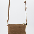 Menna - Suede - Crossbodytassen - Taupe - 24 - Goudkleurig