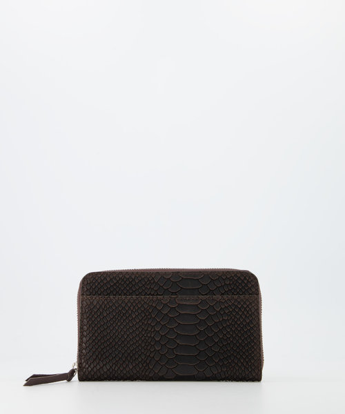 Milly Large - Slangen - Portemonnees - Bruin - 07 - Zilverkleurig
