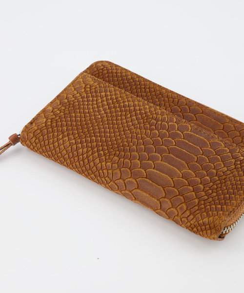 Milly Large - Snake - Wallets - Brown - Cognac 06 - Silver