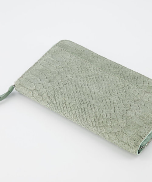 Milly Large - Snake - Wallets - Green - 6008 - Silver