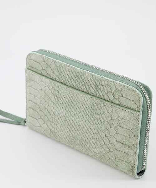 Milly Large - Snake - Wallets - Green - 6008 - Silver