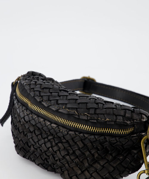 Parker - Gewassen leer - Heuptassen - Zwart -  - Bronskleurig