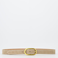 Stien - Suede - Riemen met gesp - Beige - Zand 06 - Goudkleurig