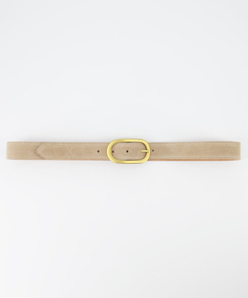 Stien - Suede - Belts with buckles - Beige - Zand 06 - Gold