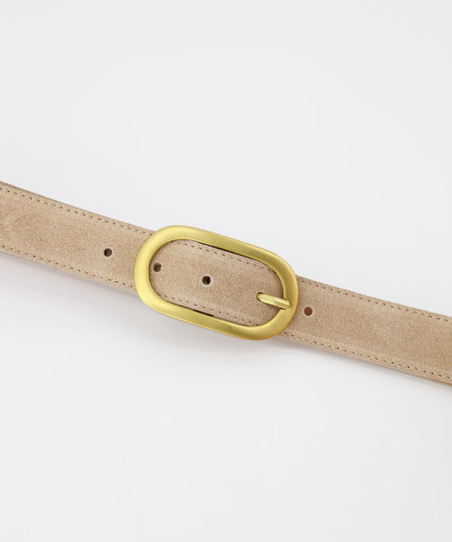 Stien - Suede - Riemen met gesp - Beige - Zand 06 - Goudkleurig