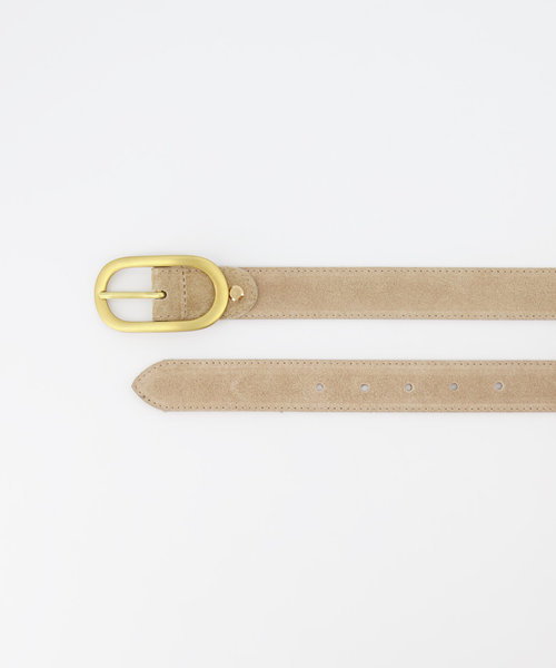 Stien - Suede - Riemen met gesp - Beige - Zand 06 - Goudkleurig