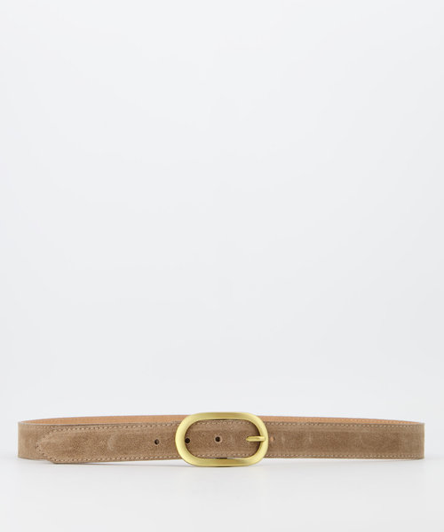 Stien - Suede - Belts with buckles - Taupe - 24 - Gold